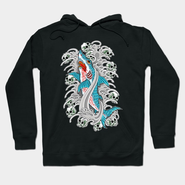 Shark N' Skulls Hoodie by JR Tattoos